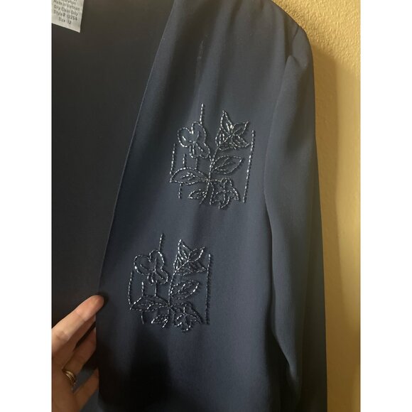 Formal Sleeveless Beaded Maxi Dress With Open Jacket Size 12 - Picture 5 of 7